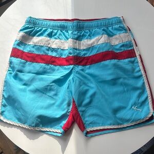 Lost Aqua and Red Swim Trunks